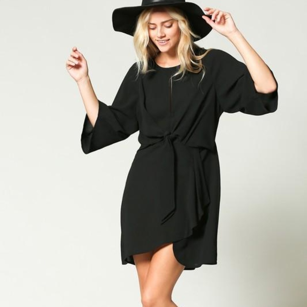 Black Front Tie Dress